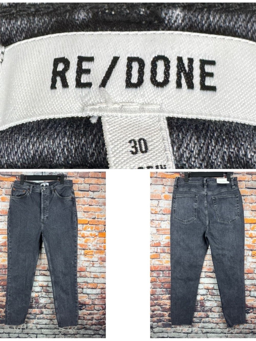 RE/DONE Women's 90's High Rise Ankle Crop Button Fly Fray Cuffs Size 30"x26"